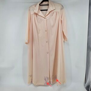 Vintage Vanity Fair Robe Long Sleeve Nightgown Size 36 Lingerie Feminine